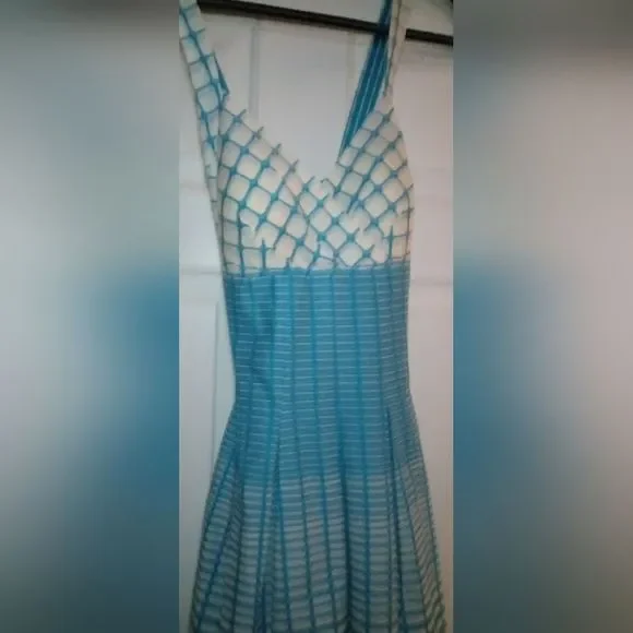 VINTAGE Pristine 50s hourglass pleated skirt cross back push up pinup dress - Picture 2 of 16